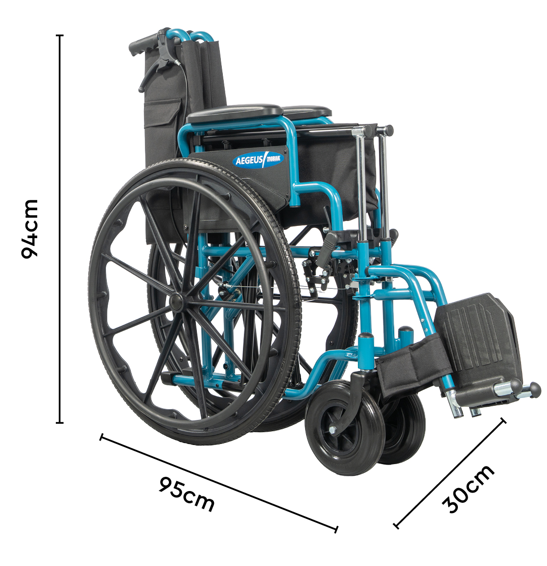 Αναπηρικό Αμαξίδιο Μεγάλοι Τροχοί 46cm AEGEUS - Image 2